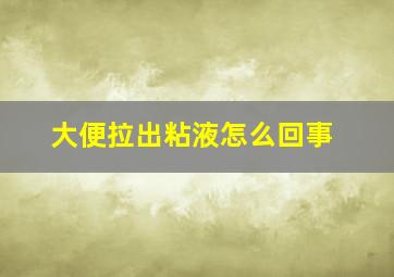 大便拉出粘液怎么回事