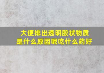 大便排出透明胶状物质是什么原因呢吃什么药好