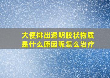 大便排出透明胶状物质是什么原因呢怎么治疗