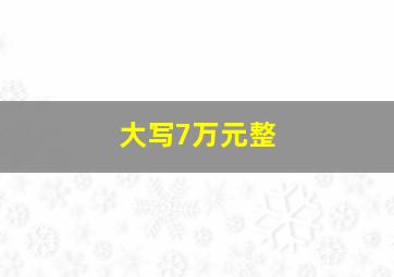 大写7万元整