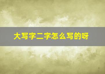 大写字二字怎么写的呀