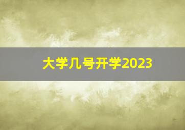 大学几号开学2023