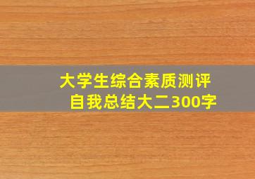 大学生综合素质测评自我总结大二300字