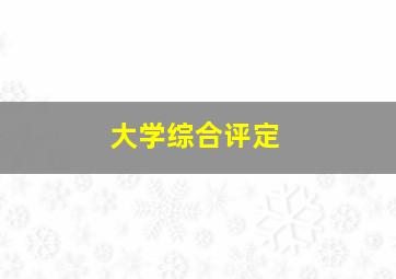 大学综合评定