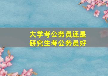 大学考公务员还是研究生考公务员好