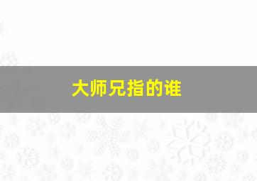 大师兄指的谁