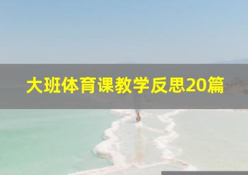 大班体育课教学反思20篇