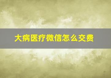 大病医疗微信怎么交费