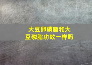 大豆卵磷脂和大豆磷脂功效一样吗