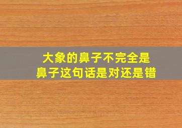 大象的鼻子不完全是鼻子这句话是对还是错