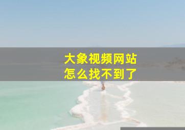 大象视频网站怎么找不到了