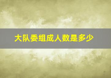 大队委组成人数是多少