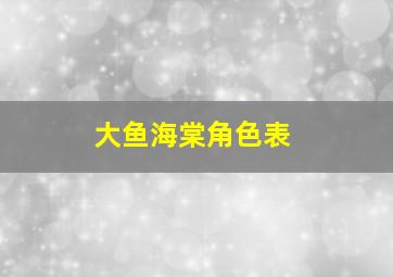 大鱼海棠角色表