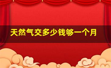 天然气交多少钱够一个月