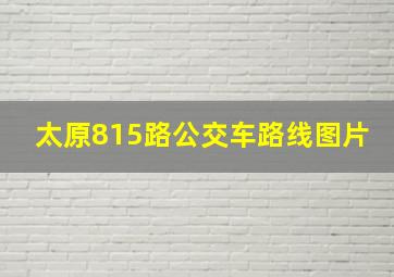 太原815路公交车路线图片