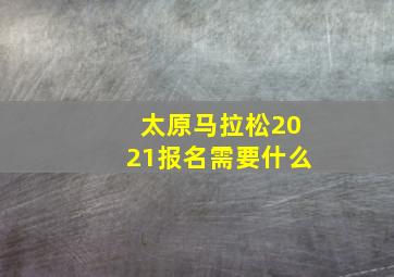 太原马拉松2021报名需要什么