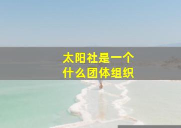 太阳社是一个什么团体组织