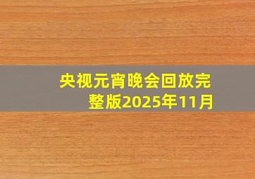 央视元宵晚会回放完整版2025年11月