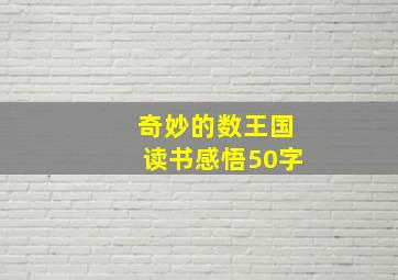 奇妙的数王国读书感悟50字