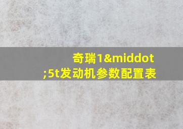 奇瑞1·5t发动机参数配置表