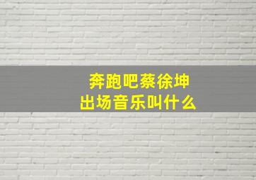 奔跑吧蔡徐坤出场音乐叫什么