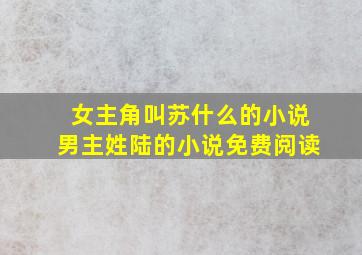 女主角叫苏什么的小说男主姓陆的小说免费阅读