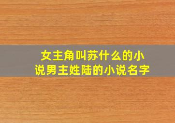 女主角叫苏什么的小说男主姓陆的小说名字