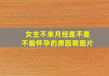 女生不来月经是不是不能怀孕的原因呢图片