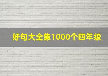 好句大全集1000个四年级