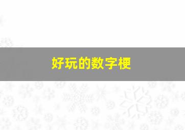 好玩的数字梗