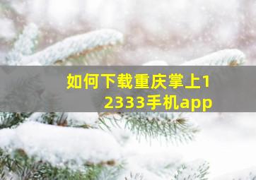 如何下载重庆掌上12333手机app