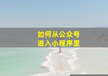 如何从公众号进入小程序里