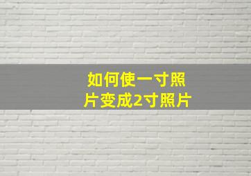 如何使一寸照片变成2寸照片