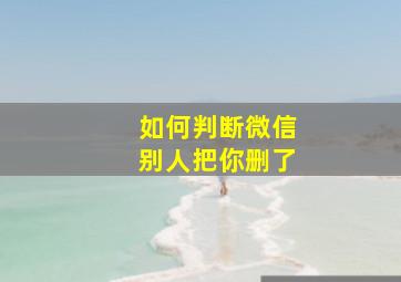 如何判断微信别人把你删了