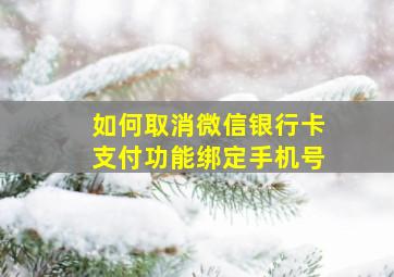 如何取消微信银行卡支付功能绑定手机号