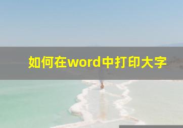 如何在word中打印大字