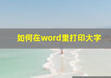 如何在word里打印大字