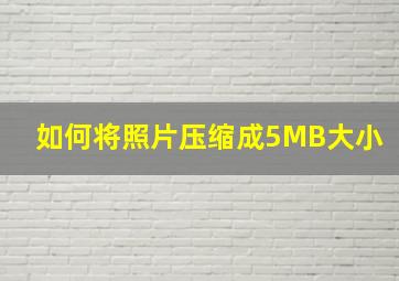 如何将照片压缩成5MB大小