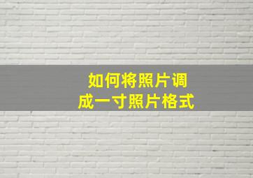 如何将照片调成一寸照片格式