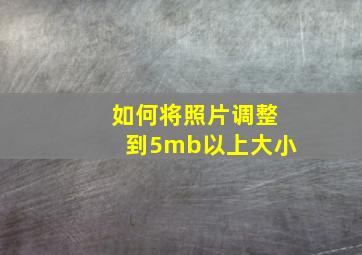 如何将照片调整到5mb以上大小