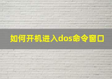 如何开机进入dos命令窗口