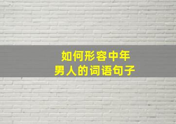 如何形容中年男人的词语句子