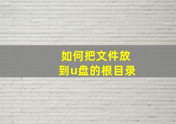 如何把文件放到u盘的根目录