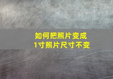 如何把照片变成1寸照片尺寸不变