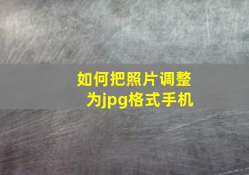 如何把照片调整为jpg格式手机