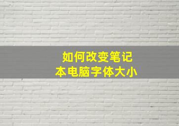 如何改变笔记本电脑字体大小