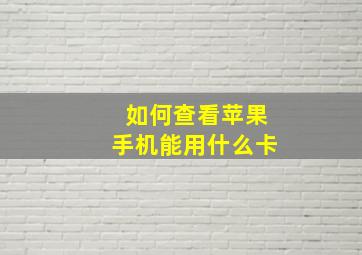 如何查看苹果手机能用什么卡