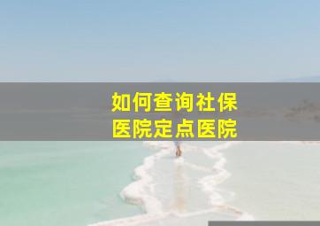 如何查询社保医院定点医院