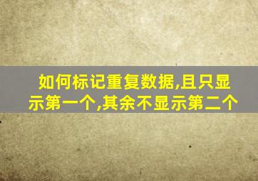 如何标记重复数据,且只显示第一个,其余不显示第二个