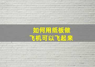 如何用纸板做飞机可以飞起来